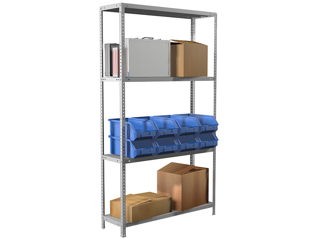 Кликните для увеличения изображения Стеллаж металлический MS Standart 185/100x40/4